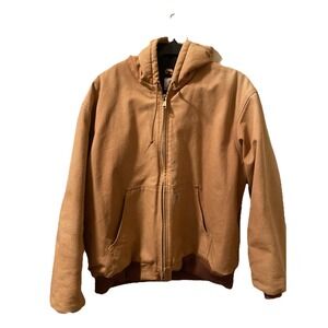 Carhartt Jacket Men's‎ XL J140-BRN Reg Hooded Quilted Flannel Lined USA Made